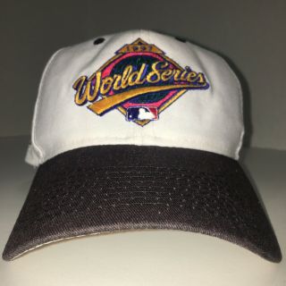 Vintage Rare White Florida Marlins Snapback Hat Cap 1997 World Series Logo 7