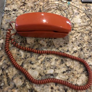 Vintage 1970s Western Electric At&t Trimline “burnt Orange” Touch Tone Telephone