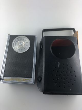 Vtg 60s Electronics Zenith R25y1 Portable Am/fm Transistor Radio W Carry Case