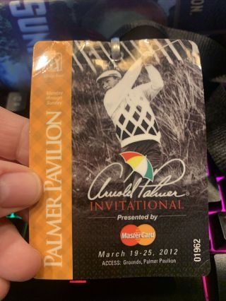 2012 Arnold Palmer Invitational Golf Ticket Badge Tiger Woods Won