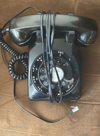 Vintage Black Rotary Desk Phone Western Electric Bell System C/d 500