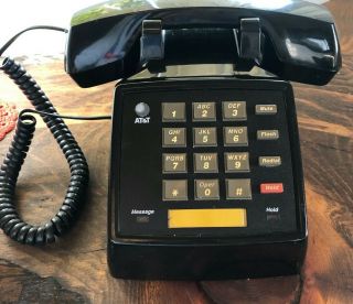 Vintage Black AT&T Corded Touchtone Office Desk Phone Model 2500 YMGL 16 Button 2