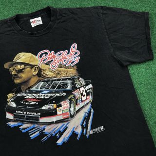Vtg 90s Dale Earnhardt 3 T Shirt Nascar Racing Black Graphic Tee Mens Xxl