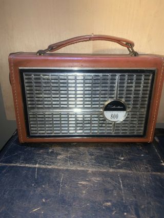 Silvertone 800 Radio Brown Leather,  Model 2222 - 2223.  Not