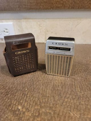 Vintage Crown Model Tr 680 Transistor Radio (only)