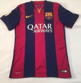 Men’s Nike Dri - Fit 2014 Fc Barcelona Soccer Jersey Size Adult Small