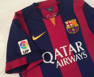 Men’s Nike Dri - Fit 2014 FC Barcelona Soccer Jersey Size Adult Small 3