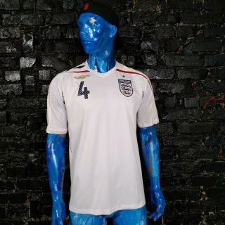 Gerrard England Team Jersey Home Shirt 2007 - 2009 White Umbro Mens Size L