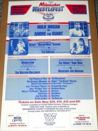 Wwf Wwe Wrestlefest 88 Poster - Print (14x22) Hulk Hogan Coliseum Video Program