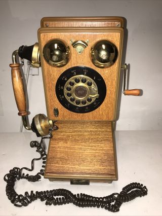 Vintage Wooden 1927 Country Store Telephone Push Button Landline Model 541041