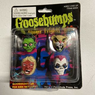 Vintage Goosebumps Finger Frights 4 Different Monster Rings Halloween Fun