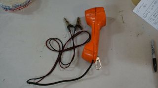 Orange Gte Automatic Electric Lineman Buttset Phone Rotary Dial Clips Vintage