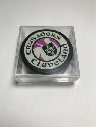 1975 - 76 Cleveland Crusaders Official Game Puck - Stamped Canada - Viceroy