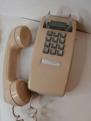 Vintage Wall Mount Push Button Touch Tone Phone Gte Beige Made Sept 1993 Usa