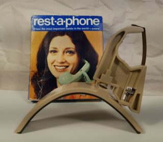 Vintage Beige Rest - A - Phone Rotary Phone Shoulder Rest Nos