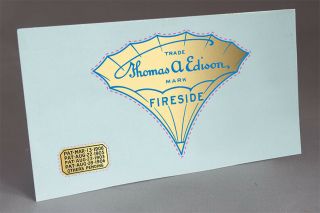 Precut 2 Edison Fireside & Patent Water Slide Decals For Phonograph Horn