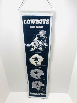 Dallas Cowboys Nfl Football Team Heritage Banner “ Cowboys Est.  1960 America’s Te