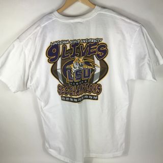 LSU Fighting Tigers 2003 SEC Conference Champions T - Shirt Men 2XL Football Tee 2
