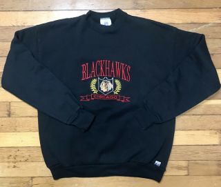 Vintage 90’s Chicago Blackhawks Logo 7 Crewneck Sweatshirt Embroidered Men’s L