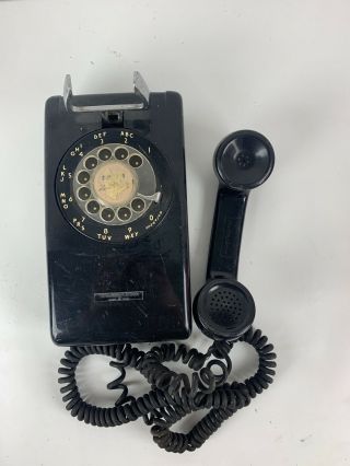 Vintage Black Bell System 554 Rotary Wall Hanging Phone Stromberg - Carlson A6