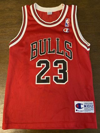 Vintage Michael Jordan Chicago Bulls Toddler Kids Champion Jersey Size 10 - 12
