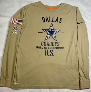 Dallas Cowboys Salute To Service Nike Dri - Fit Long Sleeve T - Shirt Adult Large