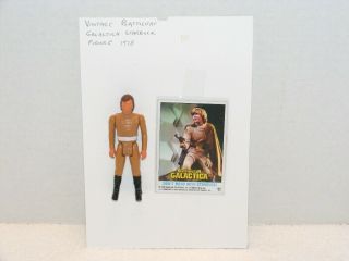 1978 Battle Star Galactica Starbuck Action Figure & Trading Card Guc