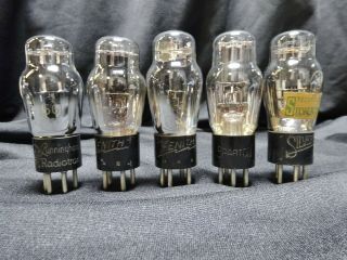 (5) Type 56 - Triode Amplifier Detector Vacuum Tubes W/engraved Bases - Vg,