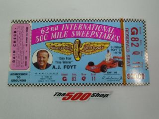 1978 Indianapolis 62nd International 500 Mile Sweepstakes Race Ticket Stubs