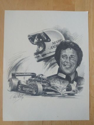 1980 Sportraits Mario Andretti 5 Olympus Race Car Art Print