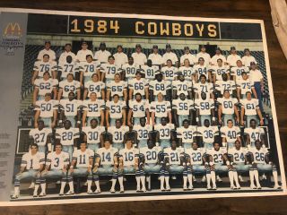 Vintage 1984 Silver Anniversary Dallas Cowboys Team Poster
