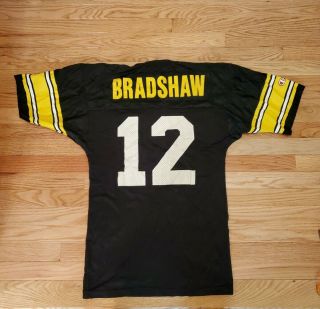 Vintage Pittsburgh Steelers Terry Bradshaw 12 Champion Jersey - Chest Size 38 M