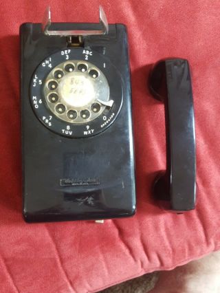 Vintage 1978 Stromberg Carlson Black Wall Hanging Dial Rotary Phone S - C 554 B