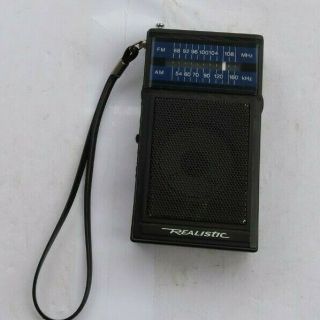 Rare Vintage Realistic Am Fm Transistor Pocket Radio 12 - 724 Great Shape