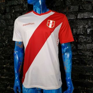 Peru Team Jersey Home shirt 2019 - 2020 White Red Marathon Trikot Mens Size XL 2