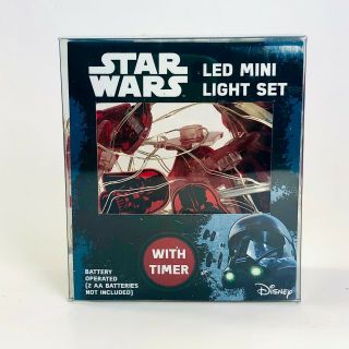 Kurt S Adler Star Wars Darth Vader Led Fairy Light Set Mini Indoor Battery