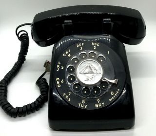 Vintage Bell System At&t Rotary Desk Telephone Black 1970 