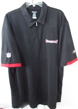Nfl Tampa Bay Buccaneers Golf Polo Shirt By Reebok Xl Euc Black