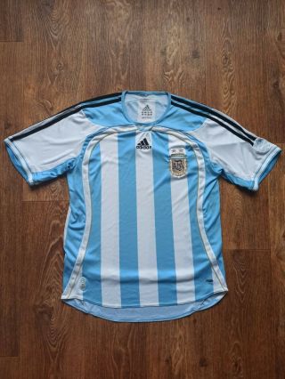 Argentina Soccer Jersey 2005 2006 2007 Home Football Shirt Men 