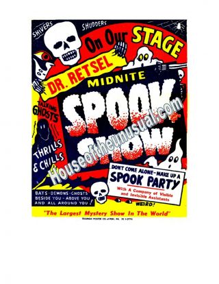 Vintage Rare Spook Show Poster 1950 