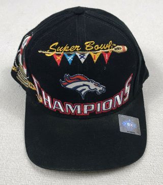 Vintage 90s Denver Broncos 1998 Bowl Xxxii Champions Hat Logo 7 San Diego
