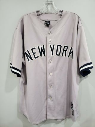 Majestic York Yankees Derek Jeter 2 Gray Baseball Jersey Mens Xl Sewn