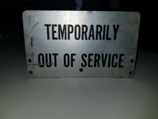 " Temporarily Out Of Service " 3 Slot Payphone Sign.  Bell System - Metal