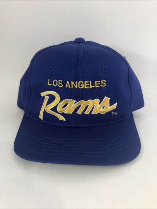 Vtg Sports Specialties Los Angeles Rams Youth Snapback Hat Cap Blue