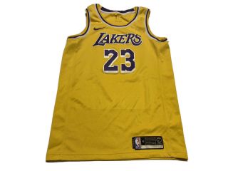 Nike Connect Swingman Lebron James La Lakers Size 40 S Mens Jersey Yellow