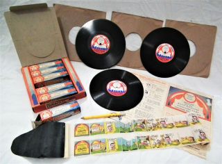 Rare Scrappy Toy Durotone Jector Phonograph Projector 78 Rpm Toy Records & Film