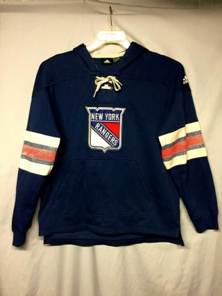 Nhl York Rangers Blue Hoodie Sweatshirt Adult Size Large