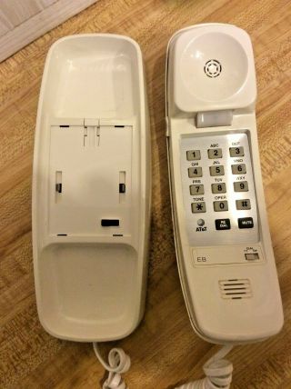 Vintage At&t Trimline Cord Phone Touch Dial Wall Desk Landline White Push Button