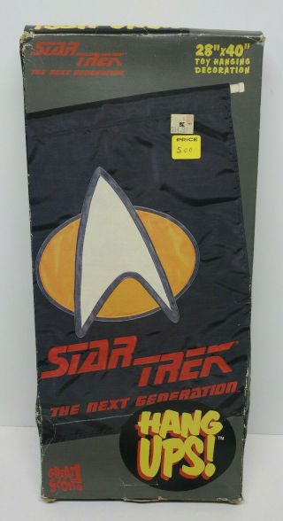Vintage 1995 Star Trek The Next Generation Hang Ups 28x40 Toy Flag Banner Nib