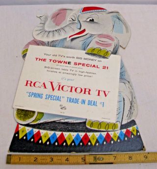 Rca Victor Tv Television The Towne Special 21 Store Sign Circus Elephant Theme